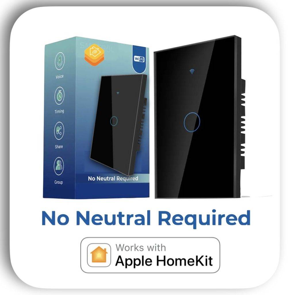 apagador no neutro negro compatible con homekit