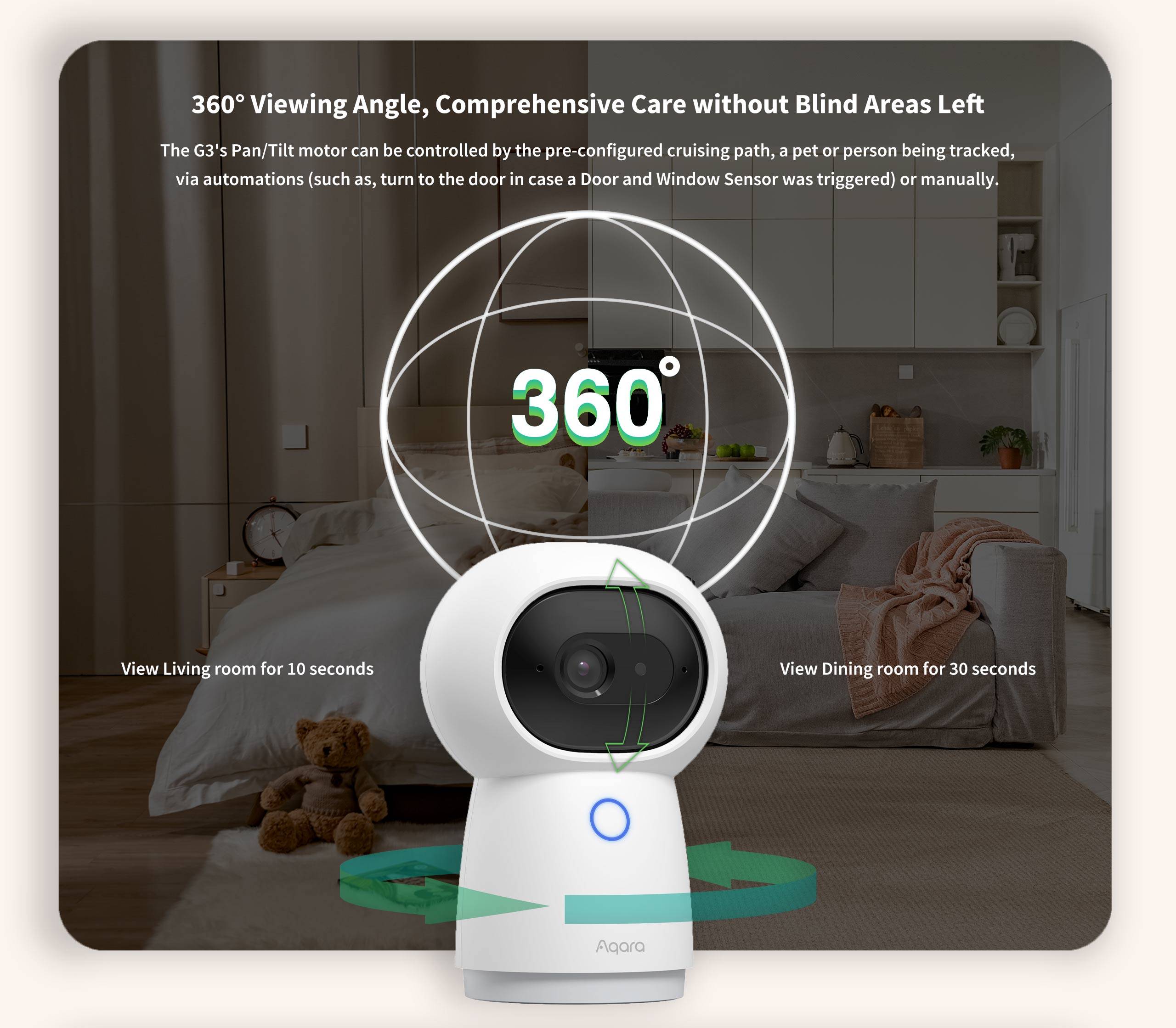 Aqara-cámara inteligente G3 Hub Edition Zigbee 3,0, 1296P, 2K, HD, ángulo de visión de 360 ° para el trabajo en casa inteligente con Apple HomeKit, novedad